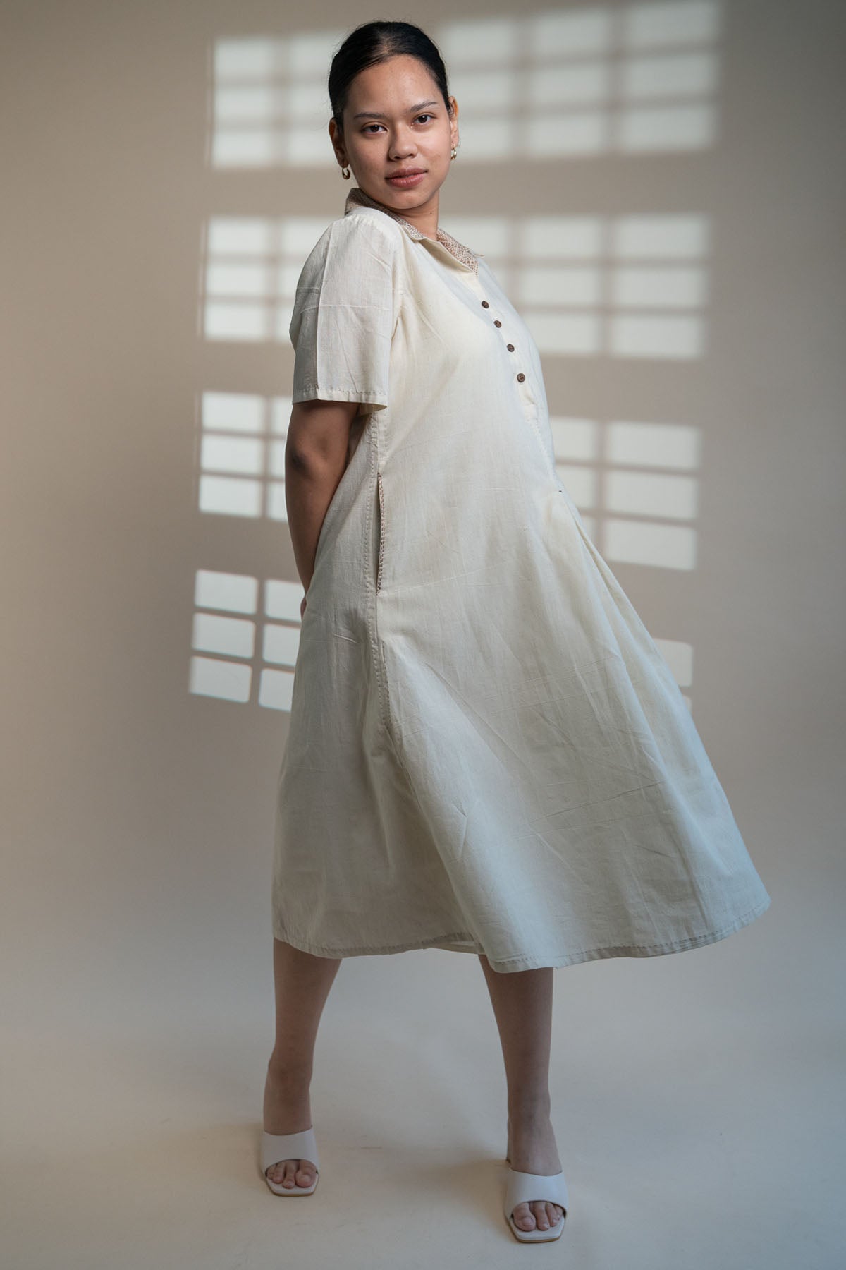 Buy Designer A-Line Cotton Kantha Dress By Lafaani